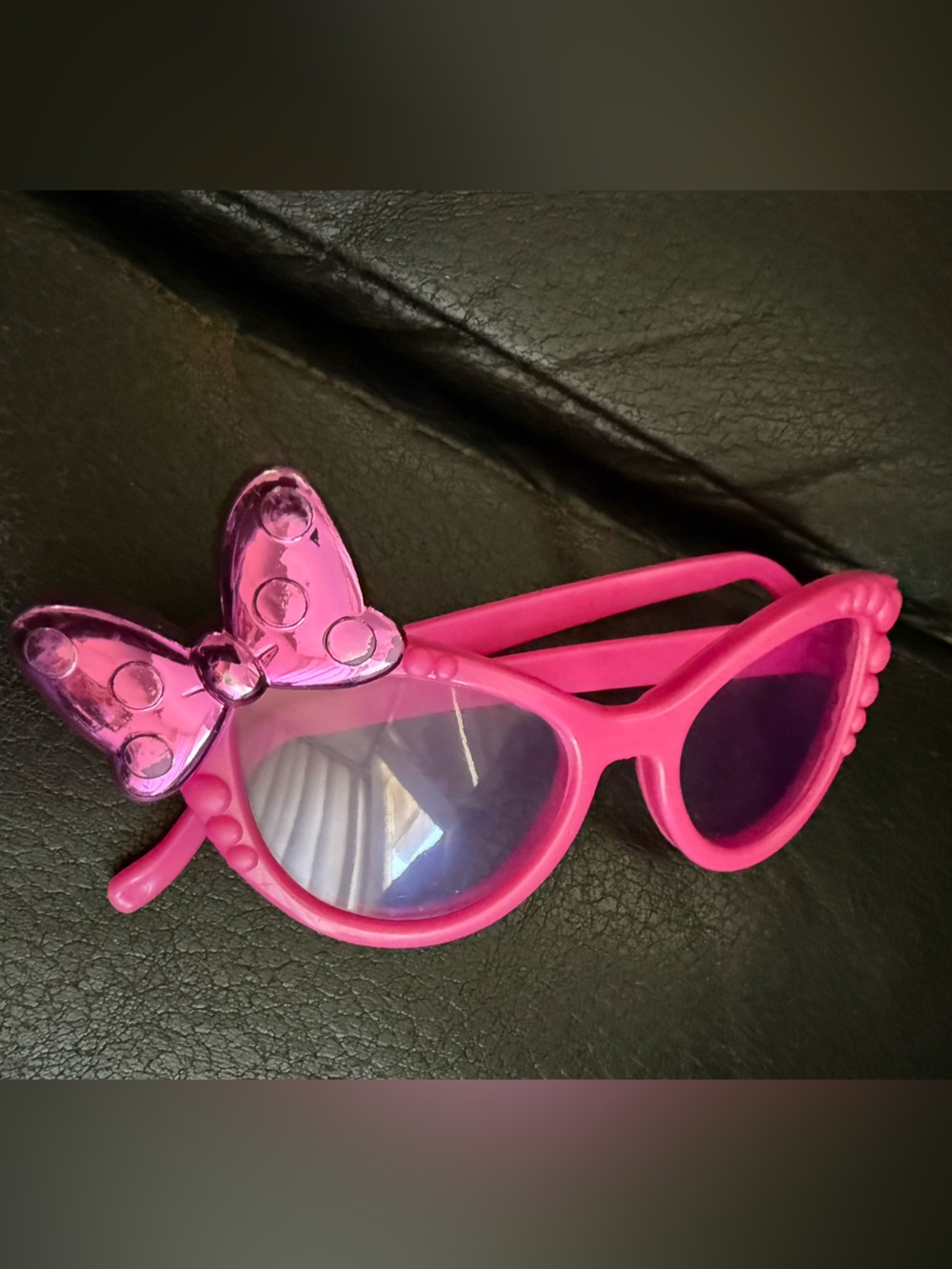 Little Girls Kids Pink Bow 🎀 Barbie / Minnie heart Sunglasses GUC